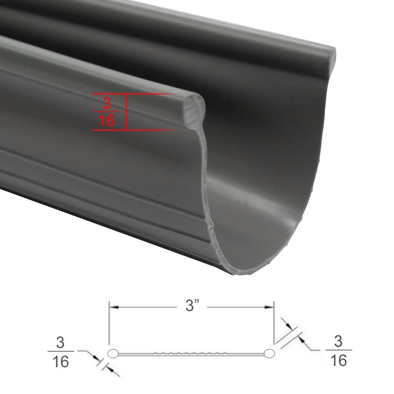 Earthtec Garage Door Weather Seal - Bottom Seal Bead Type - Grey Vinyl (20') - Image 1